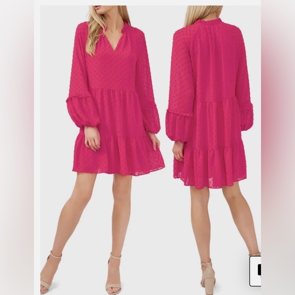CeCe Fuchsia Textured  Dress